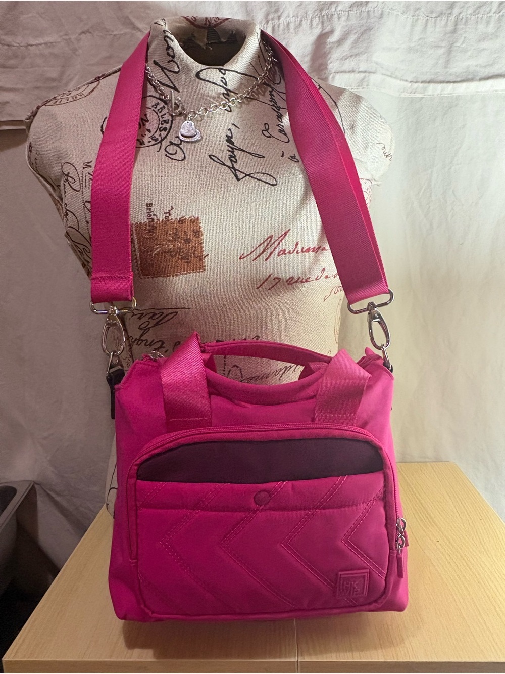 IHKWIP Compact Hot Pink Crossbody Tote Bag - Versatile Everyday Carry